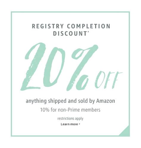 does amazon give discount on wedding registry
